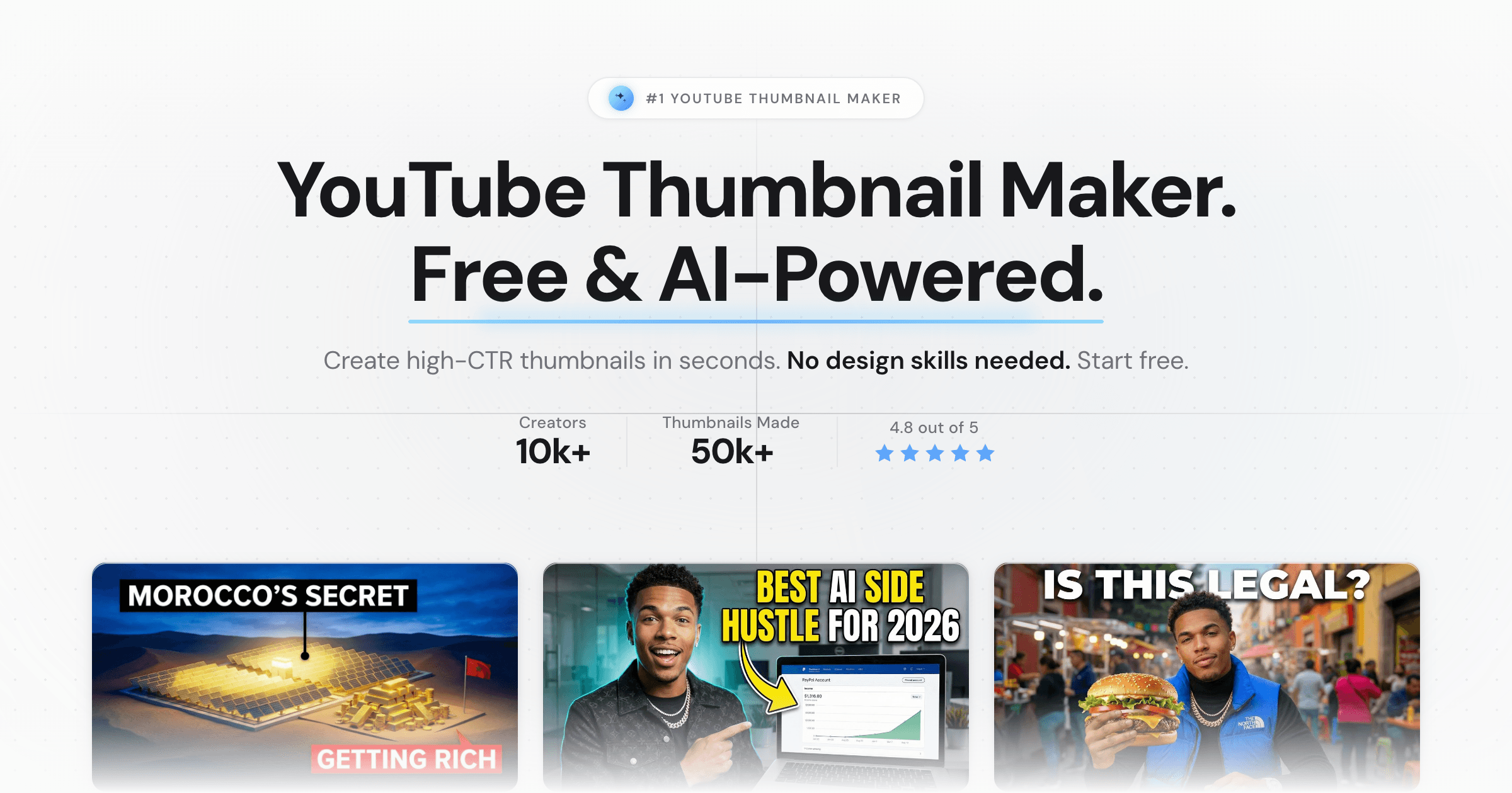 YouTube thumbnail generator examples from VisualKit