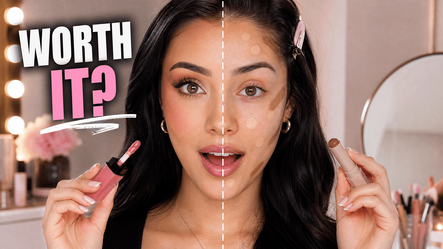 Thumbnail led by a face and product