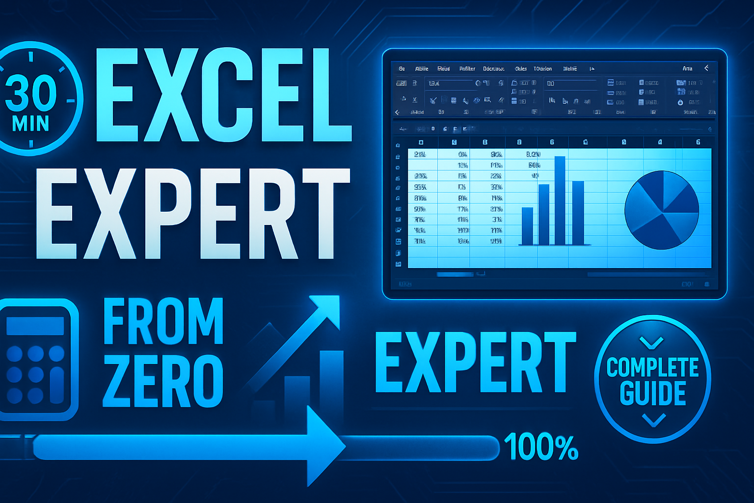 Excel Tutorial - Educational YouTube thumbnail created with AI